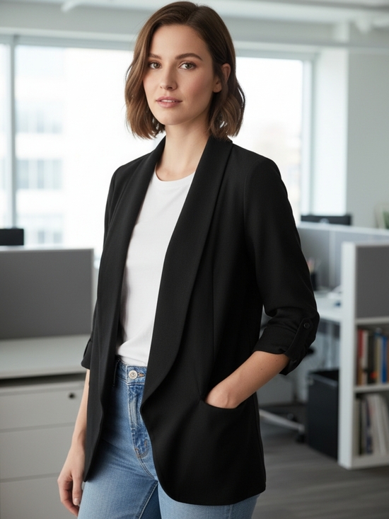 Dynamite Jackets & Blazers - Dynamite Black Open Front Blazer